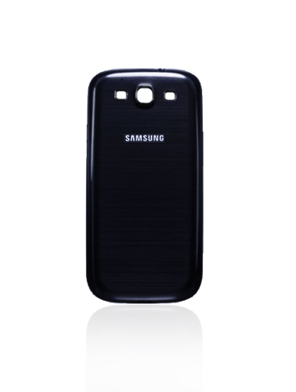 Back Cover Glass Compatible For Samsung Galaxy S3 (No Logo) (Aftermarket Plus) (Black)