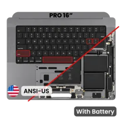 Top Case With Keyboard Compatible For MacBook Pro 16" (A2991 / Late 2023) (US Keyboard) (Genuine OEM) (Space Gray)