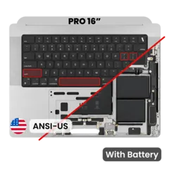 Top Case Assembly With Battery And Keyboard Compatible For MacBook Pro 16" (A3403 / 2024) (Genuine OEM) (US Keyboard) (Silver)