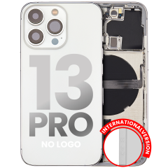 Back Housing W/ Small Components Pre-Installed Compatible For iPhone 13 Pro (No Logo) (Aftermarket Plus) (International Version) (Silver)
