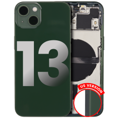Back Housing W/ Small Components Pre-Installed Compatible For iPhone 13 (US Version) (Used OEM Pull: Grade B) (Green)