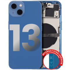 Back Housing W/ Small Components Pre-Installed Compatible For iPhone 13 (International Version) (Used OEM Pull: Grade A) (Blue)