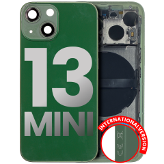 Back Housing W/ Small Components Pre-Installed Compatible For iPhone 13 Mini (International Version) (Used OEM Pull: Grade C) (Green)