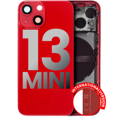 Back Housing W/ Small Components Pre-Installed Compatible For iPhone 13 Mini (International Version) (Used OEM Pull: Grade A) (Red)