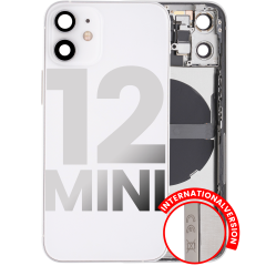 Back Housing W/ Small Components Pre-Installed Compatible For iPhone 12 Mini (International Version) (Used OEM Pull: Grade C) (White)