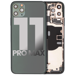 Back Housing W/ Small Components Pre-Installed Compatible For iPhone 11 Pro Max (Used OEM Pull: Grade A) (Midnight Green)