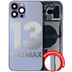 Back Housing W/ Small Components Pre-Installed Compatible For iPhone 13 Pro Max (International Version) (Used OEM Pull: Grade A) (Sierra Blue)