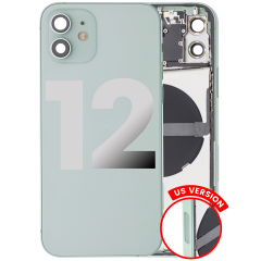 Back Housing W/ Small Components Pre-Installed Compatible For iPhone 12 (US Version) (Used OEM Pull: Grade B) (Green)