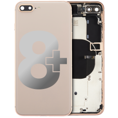 Back Housing W/ Small Components Pre-Installed Compatible For iPhone 8 Plus (Used OEM Pull: Grade A) (Gold)