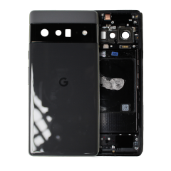 Back Housing Compatible For Google Pixel 6 Pro (Used OEM Pull: Grade B/C) (Stormy Black)