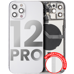 Back Housing W/ Small Components Pre-Installed Compatible For iPhone 12 Pro (International Version) (Used OEM Pull: Grade A) (Silver)