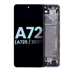 OLED Assembly With Frame Compatible For Samsung A72 (A725 / 2021) (Service Pack) (Awesome Violet)