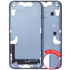 Mid-Frame Housing With Power And Volume Button Compatible For iPhone 14 Plus (US Version) (Used OEM Pull: Grade A) (Blue)