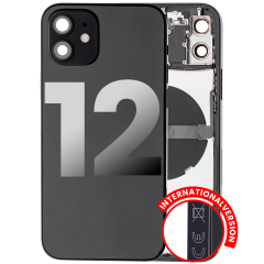 Back Housing W/ Small Components Pre-Installed Compatible For iPhone 12 (International Version) (Used OEM Pull: Grade B) (Graphite)