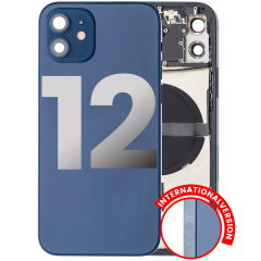 Back Housing W/ Small Components Pre-Installed Compatible For iPhone 12 (International Version) (Used OEM Pull: Grade A) (Blue)