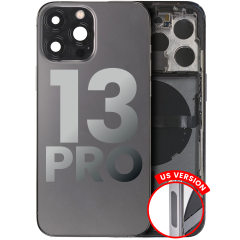 Back Housing W/ Small Components Pre-Installed Compatible For iPhone 13 Pro (US Version) (Used OEM Pull: Grade C) (Graphite)