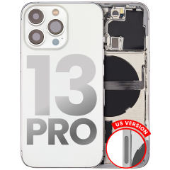 Back Housing W/ Small Components Pre-Installed Compatible For iPhone 13 Pro (US Version) (Used OEM Pull: Grade C) (Silver)
