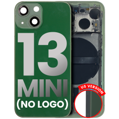 Back Housing W/ Small Components Pre-Installed Compatible For iPhone 13 Mini (No Logo) (Aftermarket Plus) (US Version) (Green)