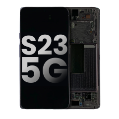 OLED Assembly With Frame Compatible For Samsung Galaxy S23 5G (US & International) (Used OEM Pull: Grade A) (Phantom Black)