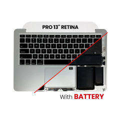 Top Case Assembly With Battery And Keyboard Compatible For MacBook Pro 13" Retina (A1425 / Late 2012 / Early 2013) (US Keyboard) (Used OEM Pull: Grade B/C)