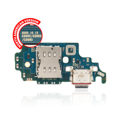 Charging Port Board With Sim Card Reader Compatible For Samsung Galaxy S21 Ultra 5G (G998U) (PART #DR1102ME IKO) (North American Version) (Genuine OEM)