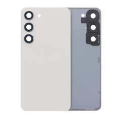 Back Cover Glass With Camera Lens Compatible For Samsung Galaxy S23 (Service Pack) (Cream)