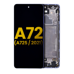 OLED Assembly With Frame Compatible For Samsung Galaxy A72 (A725 / 2021) (Refurbished) (Awesome Violet)
