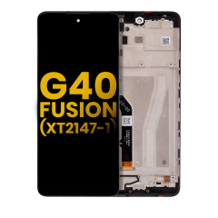 LCD Assembly With Frame Compatible For Motorola Moto G40 Fusion (XT2147-1) (Refurbished) (Black)
