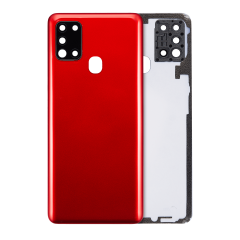 Back cover Glass With Camera Lens Compatible For Samsung Galaxy A21S (A217 / 2020) (Aftermarket Plus) (Red)
