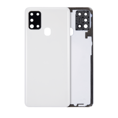 Back cover Glass With Camera Lens Compatible For Samsung Galaxy A21S (A217 / 2020) (Aftermarket Plus) (White)