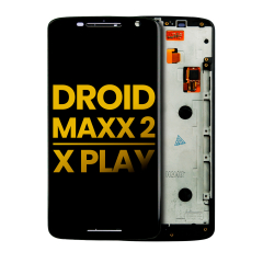 LCD Assembly With Frame Compatible For Motorola Droid Maxx 2 / Moto X Play (XT1561 / XT1562 / XT1563 / XT1565 / 2015) (Refurbished) (Black)