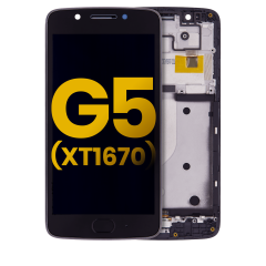 LCD Assembly With Frame Compatible For Motorola Moto G5 (XT1670 / 2017) (Black)