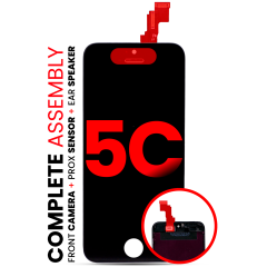 Complete LCD Assembly Compatible For iPhone 5C (With Front Camera: Prox Sensor & Ear Speaker) (Aftermarket Plus: Tianma) (Black)