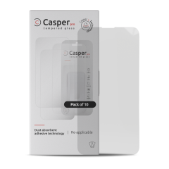 Casper Pro Tempered Glass Compatible For iPhone 13 / 13 Pro / 14 / 16e (10 Pack) (Clear)