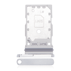 Dual Sim Card Tray Compatible For Samsung Galaxy S22 Ultra (White)
