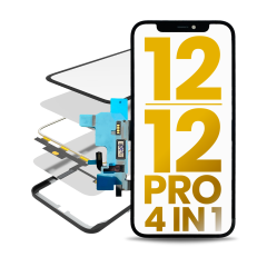 4 in 1 Short  Flex (Digitizer Touch With Glass + OCA + Frame Pre-installed) Compatible For iPhone 12 / 12 Pro (OCA Master)