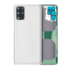 Back Cover Glass With Camera Lens Compatible For Samsung Galaxy S20 Plus 5G (No Logo) (Aftermarket Plus) (Cloud White)