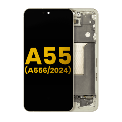 OLED Assembly With Frame Compatible For Samsung Galaxy A55 (A556 / 2024) (Refurbished) (Lemon)