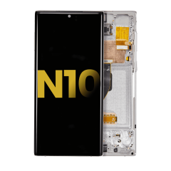 OLED Assembly With Frame Compatible For Samsung Galaxy Note 10 (Refurbished) (Aura White)