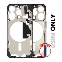 Mid-Frame Housing With Power And Volume Button Compatible For iPhone 15 Pro (US Version) (Used OEM Pull: Grade A) (Blue Titanium)