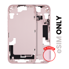 Mid-Frame Housing With Power And Volume Button Compatible For iPhone 15 (US Version) (Used OEM Pull: Grade A) (Pink)