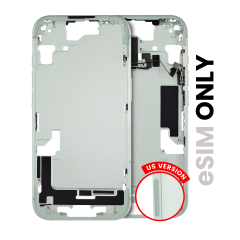 Mid-Frame Housing With Power And Volume Button Compatible For iPhone 15 (US Version) (Used OEM Pull: Grade A) (Green)