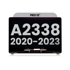 Complete LCD Display Assembly Compatible For MacBook Pro 13" (A2338 / Late 2020, A2338 / Late 2023) (M1 / M2) (Used OEM Pull: Grade New) (Space Gray)