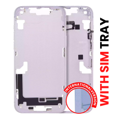 Mid-Frame Housing With Power And Volume Button Compatible For iPhone 14 Plus (International Version) (Aftermarket Plus) (Purple)