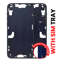 Mid-Frame Housing With Power And Volume Button Compatible For iPhone 14 Plus (International Version) (Aftermarket Plus) (Midnight)