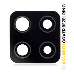 Back Camera Lens With Cover Bezel Ring Compatible For Samsung Galaxy A42 5G (A426 / 2020) (Prism Dot Black)
