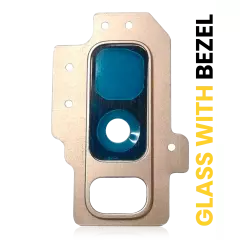 Back Camera Lens With Bezel Compatible For Samsung Galaxy S9 Plus (Sunrise Gold)
