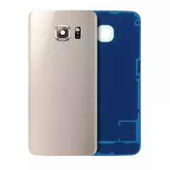 Back Cover Glass With Camera Lens Compatible For Samsung Galaxy S6 Edge (Service Pack) (Gold)