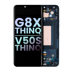 OLED Assembly With Frame Compatible For LG G8X ThinQ / V50S ThinQ 5G (Genuine OEM) (Aurora Black)