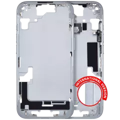 Mid-Frame Housing With Power And Volume Button Compatible For iPhone 15 (International Version) (Used OEM Pull: Grade A) (Blue)